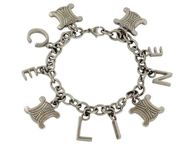 Céline Bracciale Triomphe Charm in Argento per Uomini e Donne di Celine