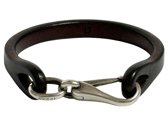 Bracciale charm da uomo Gucci Marrone Argento Marrone scuro