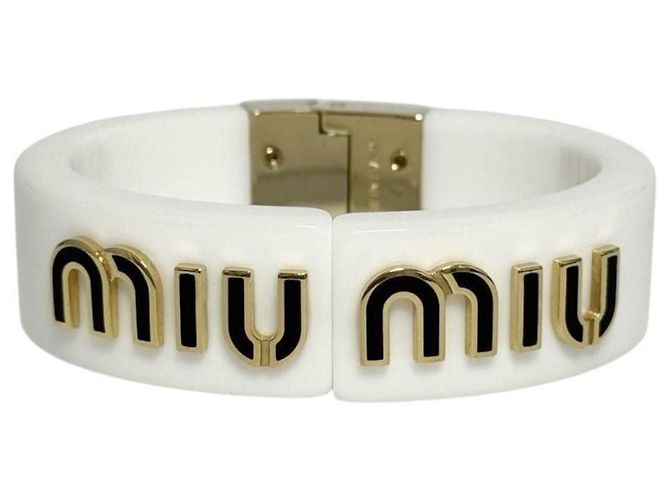 Pulsera bangle de plexiglás para mujer Miu Miu Blanco