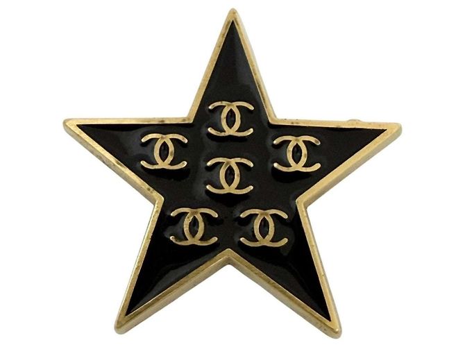 Timeless Spilla Pin Coco Mark da Donna di Chanel Nero D'oro