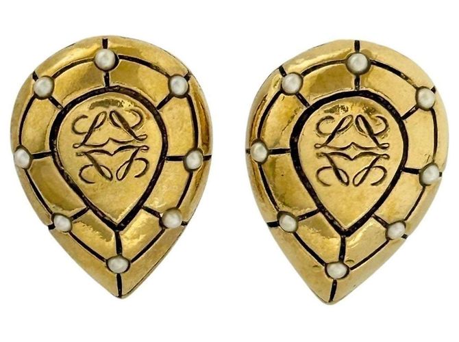 Orecchini Clip Anagram da Donna Loewe Nero D'oro