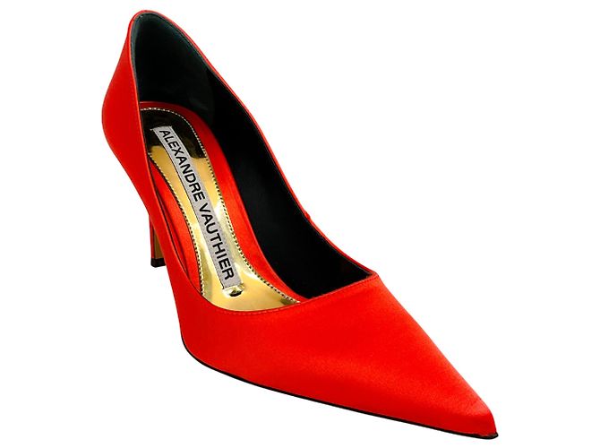 Alexandre Vauthier Orange Satin Pumps