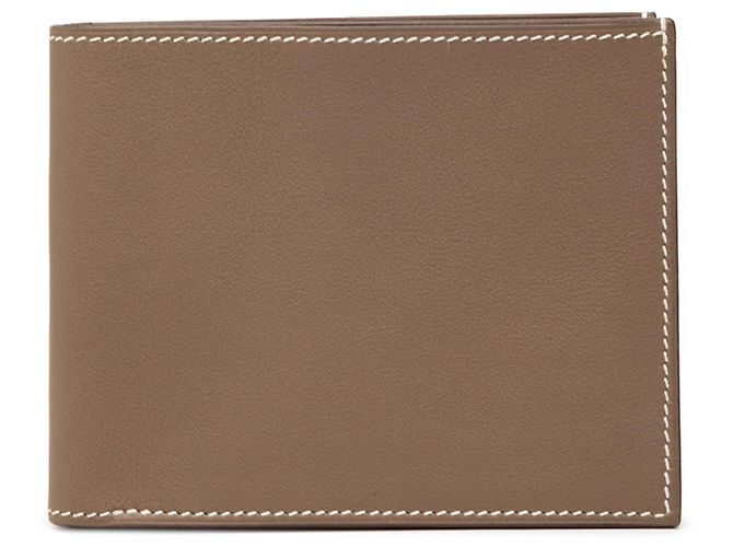 Hermès Billetera bifold de twill Citizen Hermes Gris pardo