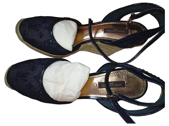 Zeppe Louis Vuitton in pelle blu navy