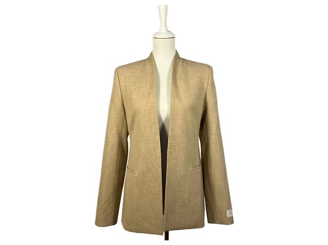 Autre Marque Blazer bege com gola xale