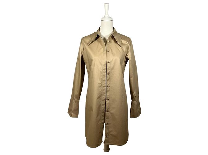 Anine Bing Vestido Camisa Tiffany Beige