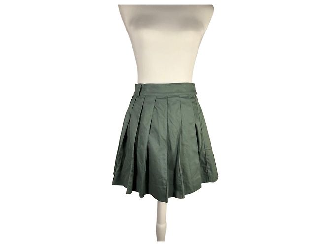J.Crew Minifalda plisada verde Verde oscuro