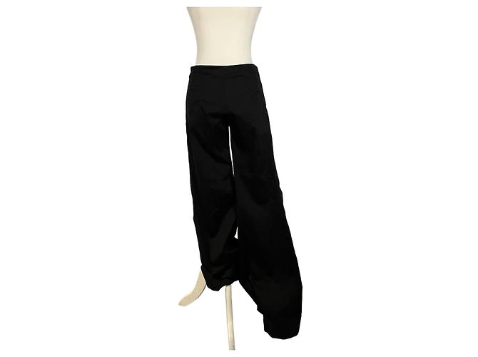 Massimo Dutti Calça flare stretch preta Preto
