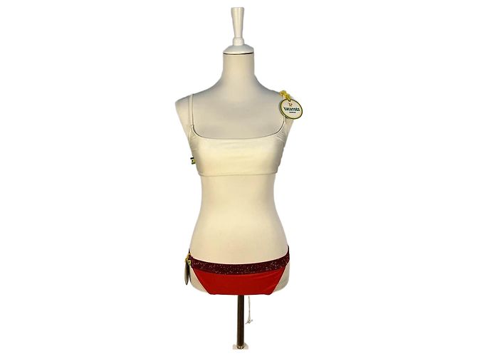 Autre Marque Costume da bagno due pezzi Bianco Rosso