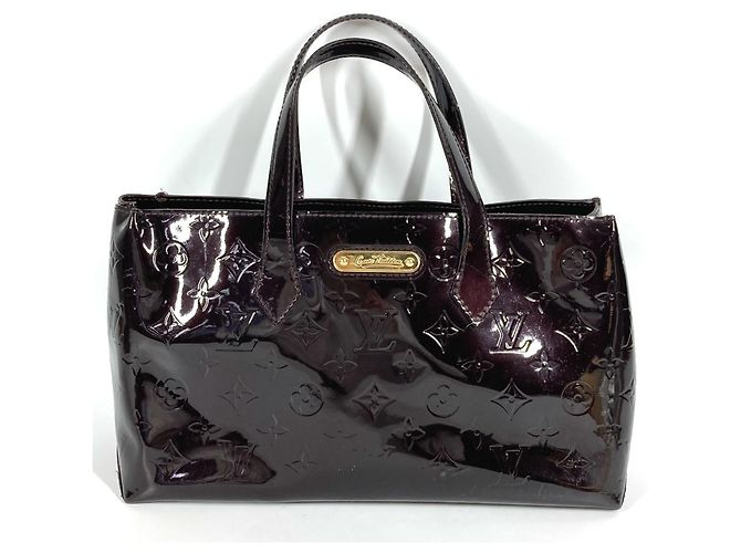 Louis Vuitton Monogram Vernis Wilshire PM Tote Bag Dark red Purple