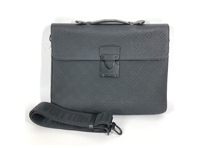 Borsa S-Lock in Taurillon Monogram Louis Vuitton Nero