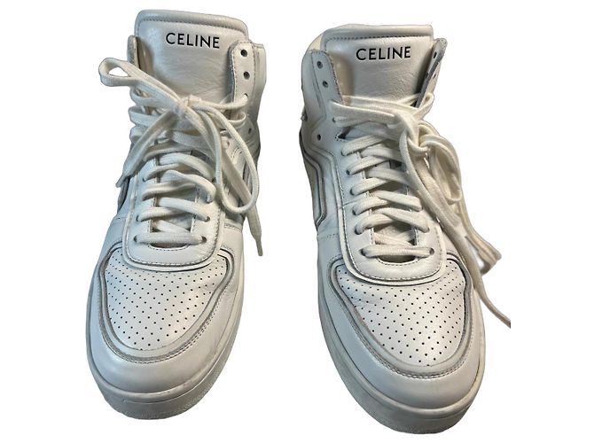 Céline Sneakers alte in pelle bianca CELINE Bianco