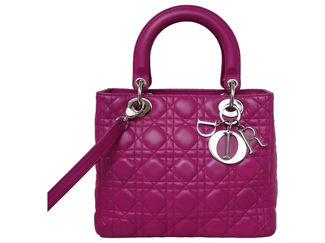 Borsa Lady Dior Medium in pelle rosa