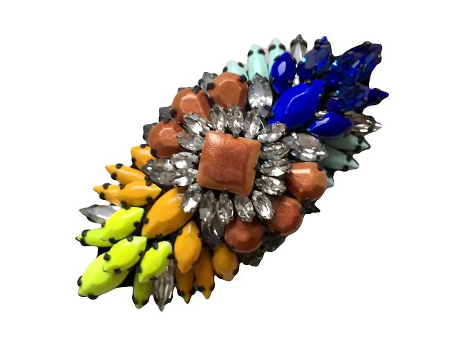 Shourouk Vintage Strassbrosche Mehrfarben