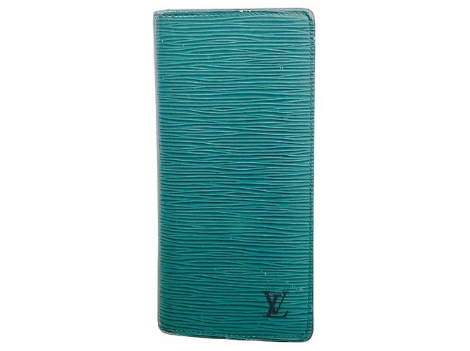 Brazza Louis Vuitton Epi Monogram Eclipse Long Wallet Green