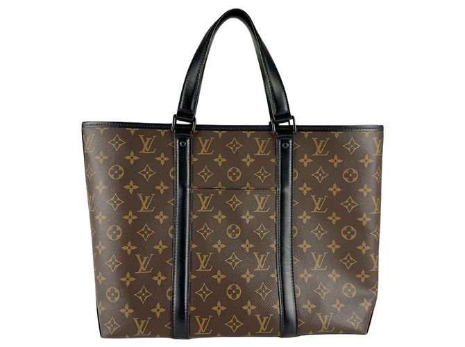 Sac de week-end PM Monogram Macassar Louis Vuitton Marron Noir