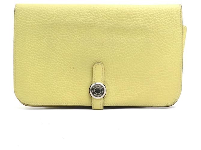 Hermes Hermès Dogon Duo Togo Jaune Poussin Long Wallet 