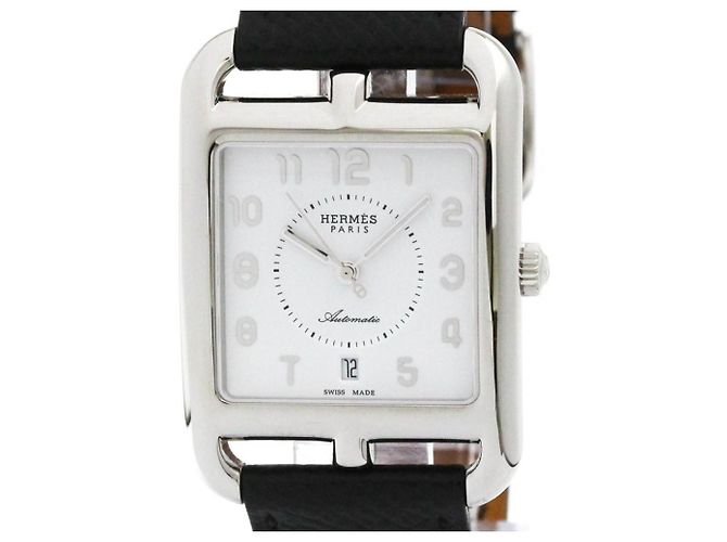 Hermès Relógio automático masculino Hermes Cape Cod em aço e couro CC1.710