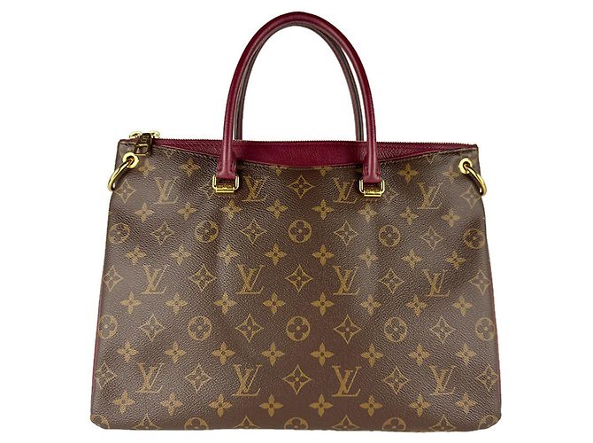 Louis Vuitton Monogram Pallas Handbag Dark red