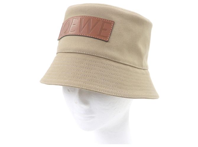 Loewe Canvas logo leather patch cotton hat