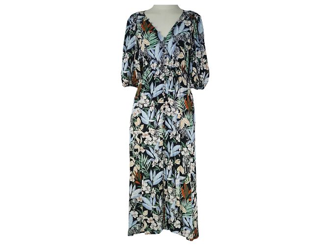 Maje Maxi Blumen Sommerkleid Mehrfarben