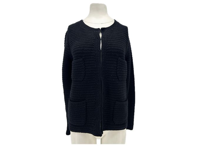 Johnnie Boden Schwarzer Strickcardigan