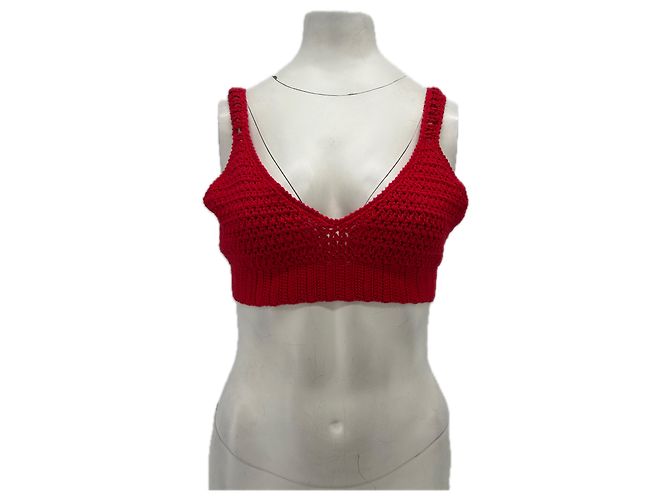 Autre Marque Reggiseno in crochet rosso