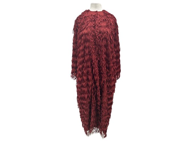 Zara Manteau bordeaux à franges