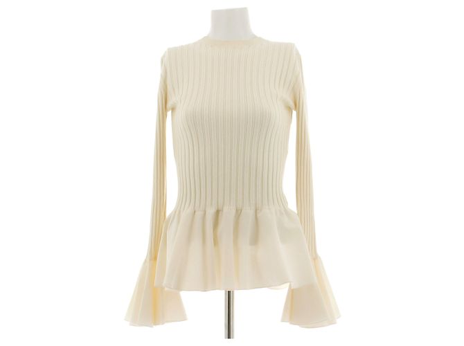 Top blanco con volantes de lana JW Anderson