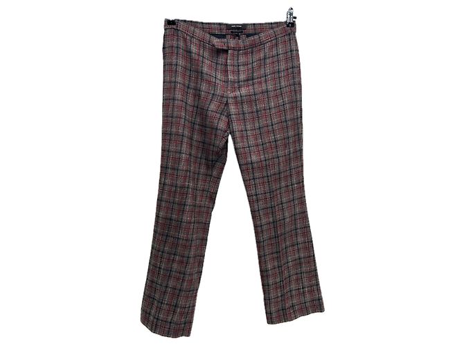 Isabel Marant Rote Wollhose mit Karomuster