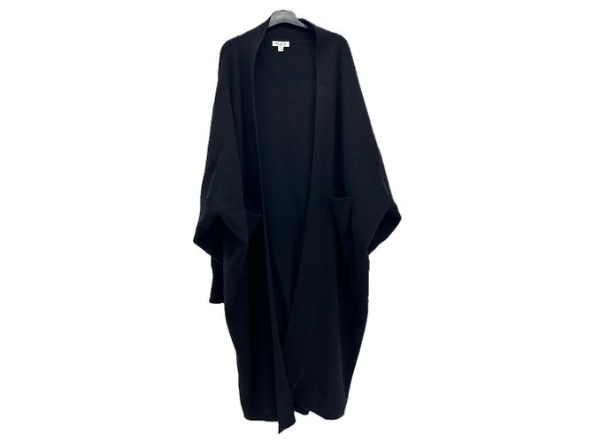 Alaïa Langer grauer Wollmantel