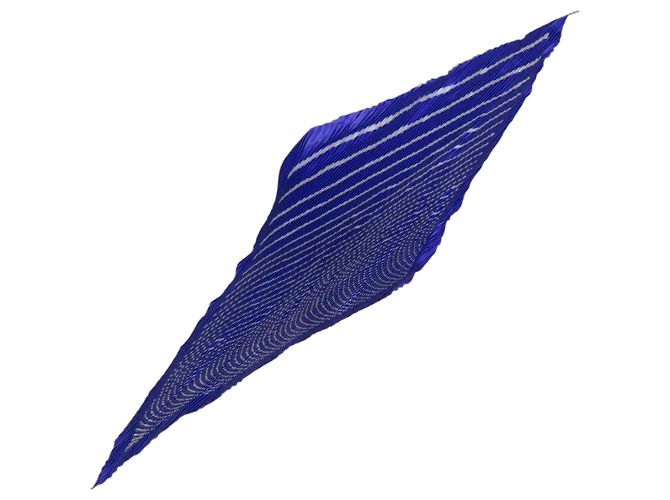Cachecol de seda plissado Rosange da Hermès Branco Azul