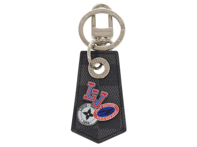 Louis Vuitton Damier Graphite Keyring Black Silvery
