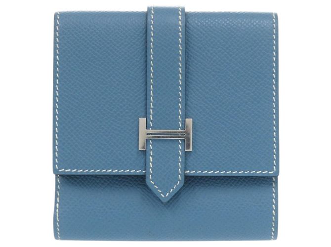 Hermès Hermes Bearn Recto Verso Bifold Wallet Blue