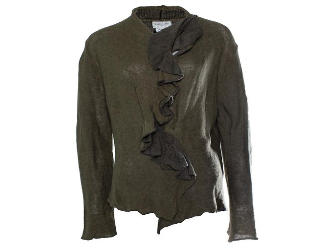 Grüner Rüschencardigan von Dries van Noten