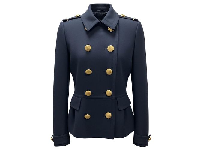 Burberry Navy Classic Double Breasted Jacket Navy blue