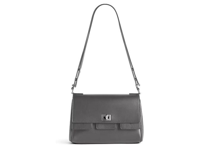 Balenciaga Bolsa Bel Air XS cinza nova