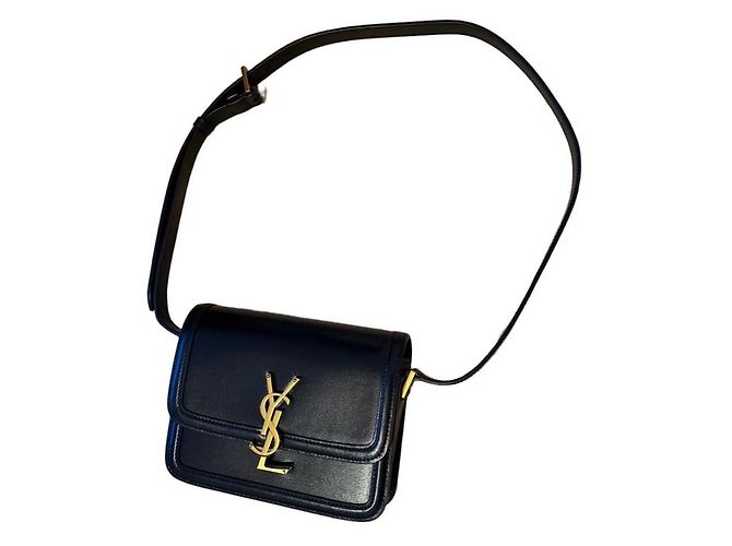 Yves Saint Laurent Solférino Black Leather Handbag 
