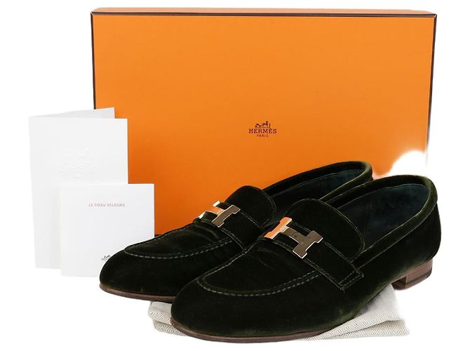 Hermès Mocassin en velours Paris Taille Marron