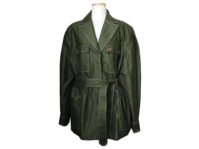 Sandro Green Belted Jacket