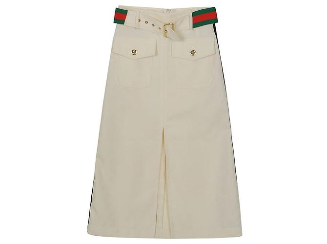 Gucci Adidas Jacquard Gürtelrock Größe Weiß