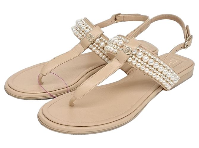 Chanel Slide Sandalen Braun