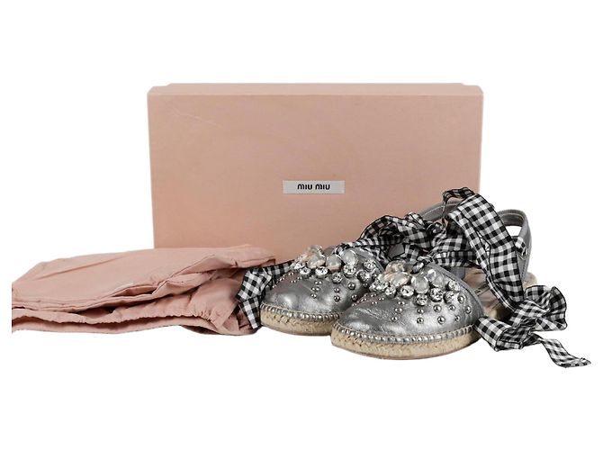 Miu Miu Espadrilha de Cristal Tamanho