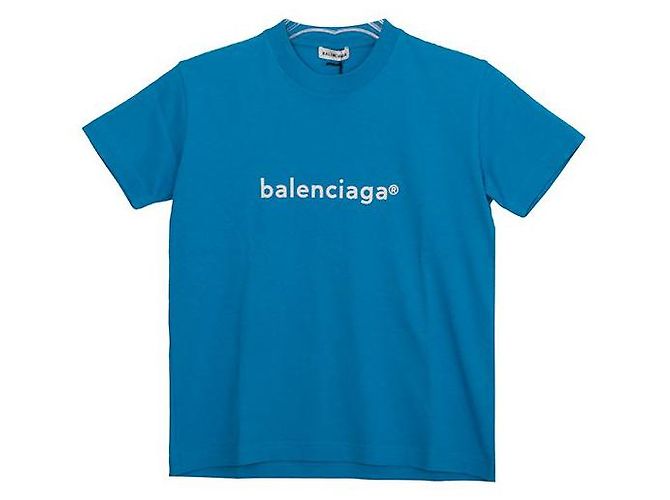Balenciaga T-shirt con logo Size Blu
