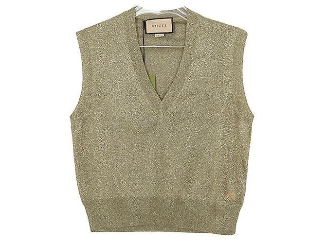 Gucci Ärmelloses Stricktop Größe Golden 