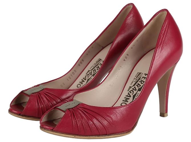 Salvatore Ferragamo Escarpins à bouts ouverts Taille Rouge