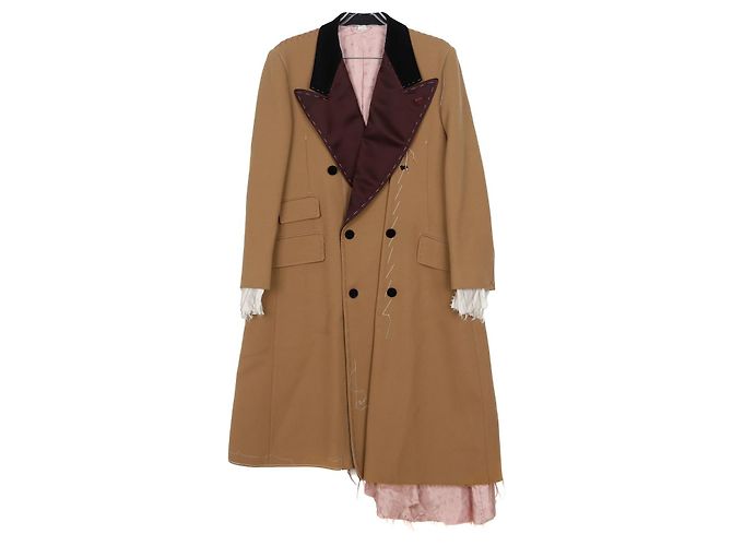 Gucci Asymmetric Stitch Coat Size Brown