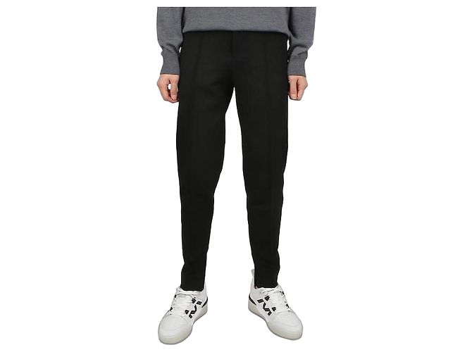 Prada Pantalones Slim Fit de Gabardina Negro