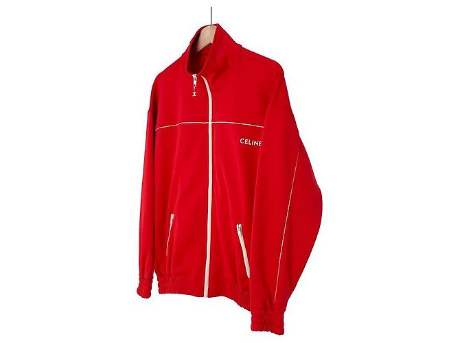 Céline Reversible Track Jacket with Logo Red