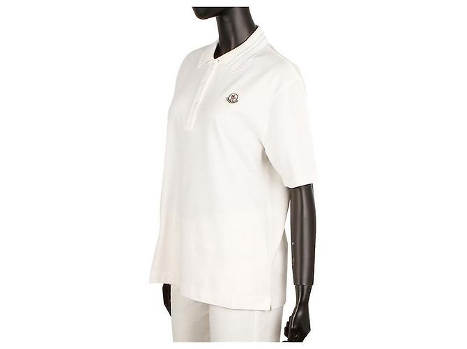 Polo-Shirt mit Moncler-Logo-Patch Weiß